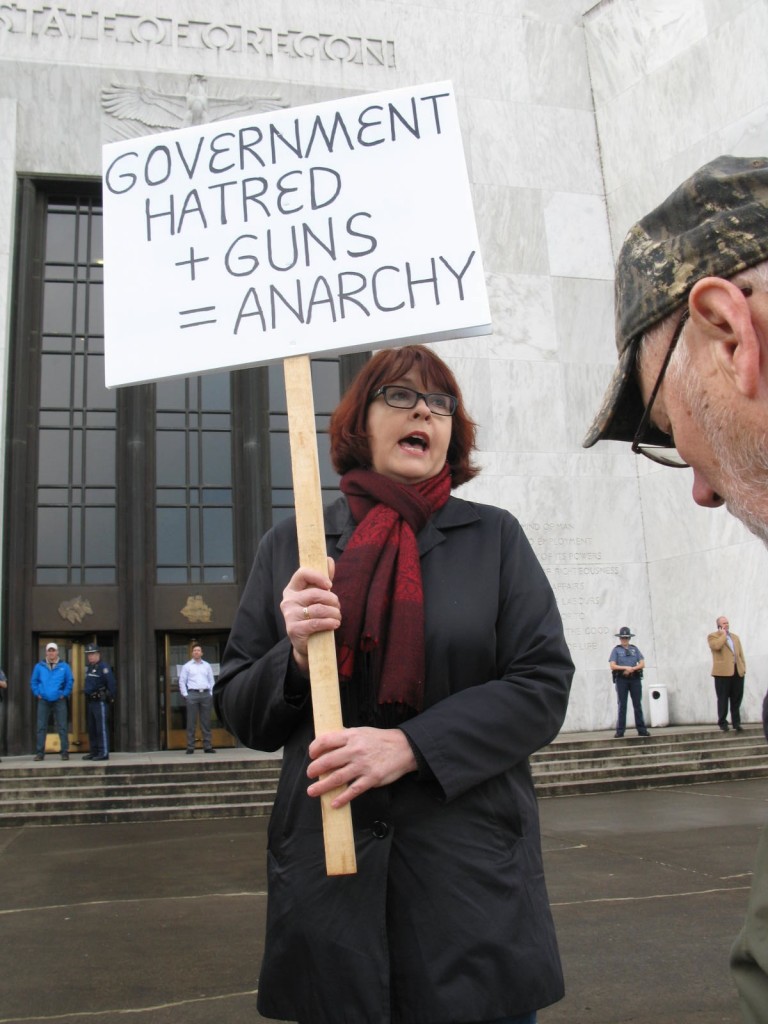 Sad lonely protester
